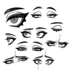 an image of various eyes with different shapes and haircuts on the bottom half of each eye