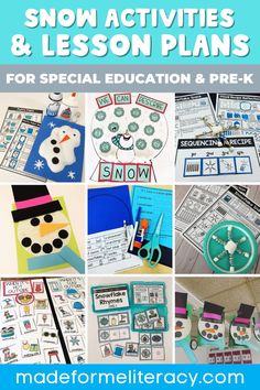 snow activities and lesson plans for winter