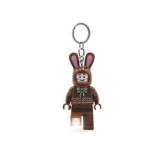 a brown key chain with a bunny on it