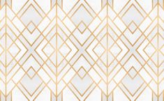 a white and gold wallpaper with an abstract design