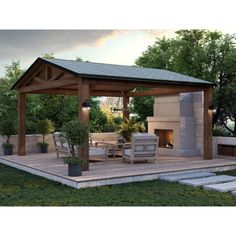 an outdoor living area with a fire pit