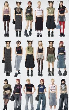 Grunge Retro Outfits, Grunge Outfit Ideas 90s, Casual Soft Grunge Outfits, 2000s Tokyo Fashion, Fall Outfits 2023 Grunge, 2024 Grunge Aesthetic, Kpop Night Outfit, Real 90s Fashion Grunge, Easy Vintage Outfits