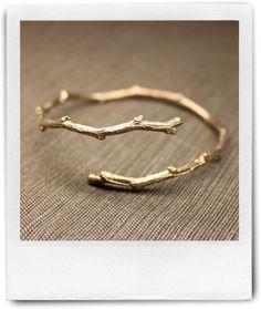 Twig Bracelet, Branch Bracelet, Gold Twigs, Twig Ring, Branch Ring, Gold Diy, Open Bangle, Shiny Things, Pretty Jewellery