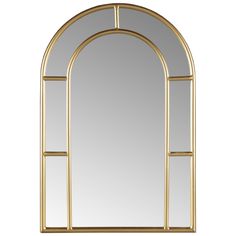 a gold arch mirror on a white background