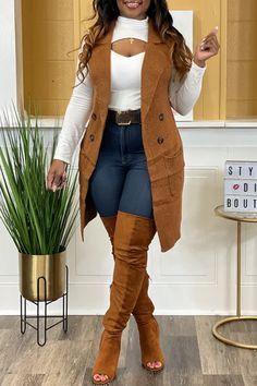 Winter Mode Outfits, Sleeveless Outfit, Traje Casual, Classy Casual Outfits, Turndown Collar, Plus Size Kleidung, Looks Chic, Mode Inspo, Curvy Outfits