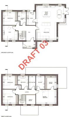 two floor plans with the words drafto on top and an image of a second floor plan