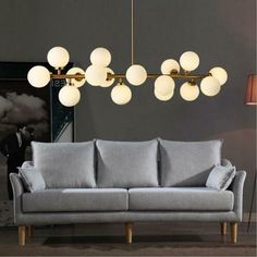 "35'' LED 16 Bulbs Molecular Chandeliers Modern Sputnik Living Room Ceiling Lights Fixture For Living Room" Nordic Chandelier, Cheap Chandelier, Living Room Warm, Metal Pendant Light, Light Bulb Types, Living Room Colors, Led Pendant Lights