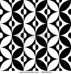 an abstract black and white pattern with circles in the center, on a white background