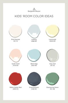 the different shades of paint for kids'rooms