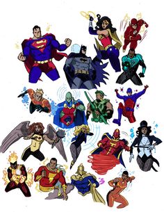 an image of many different dc characters