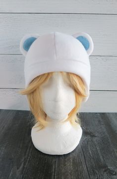 These hats are made of fleece. Blue ears are roughly 4 inches apart. Sorry, but I don't make blue sailor hats. ⫸ Perfect for: fans, cold weather, costumes, or conventions. Very warm! ⫸ Size: If in doubt order the larger size. Adult: 24-25 Inches Youth: 21-23 Inches Youth: 18-20 Inches ⫸ Care instructions: I recommend hand wash but should be fine in machine wash cold.⫸⫸Made when ordered.All hats are made in a smoke-free, pet-free environment. All hats are made with a sewing machine and patterns a Sailor Hats, Shiny Umbreon, Pokemon Photo, White Polar Bear, Sailor Hat, Fleece Hat, Bear Hat, Polar Bear, Designs To Draw