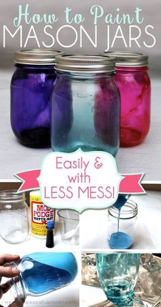 how to paint mason jars easily and with less mess