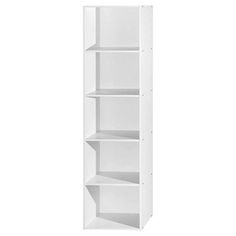 an empty white bookcase on a white background