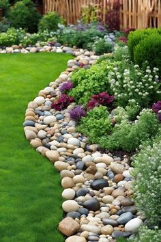 a garden filled with lots of different types of rocks