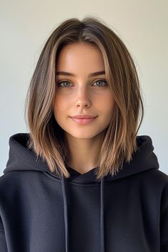 From messy buns to sleek ponytails, these looks keep you warm and chic under your hood. Perfect for cozy days out! #WinterHairstyles #ThinHairTips #HoodieHair Bob Highlights, Hoodie Hairstyles, Brown Bob, Hair Highlight, Messy Buns, Sleek Ponytail, Short Hair With Bangs, Days Out