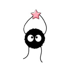 a cartoon character with a star on top of it's head, and eyes