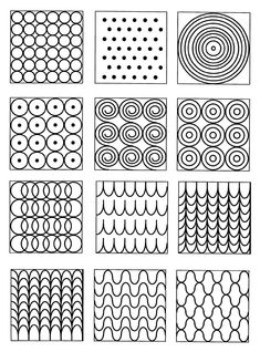 the different patterns used in this project are black and white, with circles on them