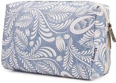 Large Makeup Bag Zipper Pouch Travel Cosmetic Organizer for Women and Girls (Large, Blue Leaf) Travel Cosmetic Bag Organizers, Large Makeup Bag, Travel Size Toiletries, Hanging Toiletry Bag, Small Makeup Bag, Large Pouch, Blue Leaves, Cosmetic Organizer, Pencil Bags