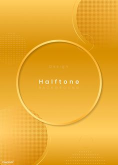 an abstract golden background with circles and dots in the shape of a halftone circle