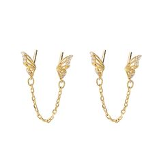 PRICES MAY VARY. Stylish Chain Stud Earrings: Butterfly chain piercing earrings, Add a elegant element to outfit and more stylish. chain tassel dangling around your ears, suitable for all face shapes and can be matched with any clothes. eye-catching in crowd. High Quality Material: The Chain Earrings is Made of copper, s999 sterling silver posts, nickel-free, lead-free, hypoallergenic second piercing stud earrings for sensitive skins. Elegant Cubic Zirconia Butterfly Tassel Chain Crawler Climer Bff Valentines, Chain Piercing, Business Christmas Gifts, Double Pierced Earrings, Piercing Stud, Tiny Butterfly, Black Gift Bags, Butterfly Chain, Christmas Gift Daughter