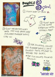 the instructions for how to tie dye t - shirts