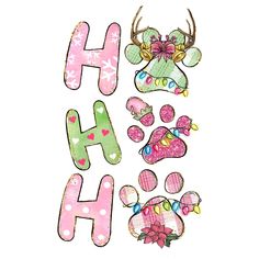 the letter h is made out of paper and decorated with flowers, hearts, and antlers