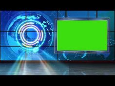 an empty television set with green screen