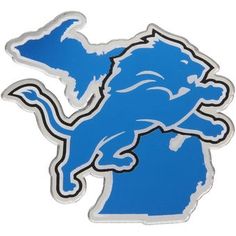 the detroit lions logo is shown in blue