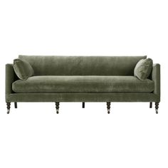 90” Madeline Sofa - Nested Designs Green Velvet Couch, Nailhead Sofa, Velvet Couch, Rowe Furniture, Round Sofa, Tufted Sofa, Linen Sofa, Large Sofa, Velvet Sofa