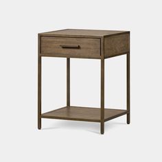 an end table with a drawer on the bottom and one drawer at the top that is open