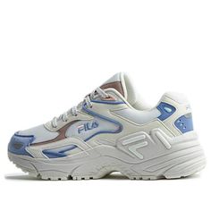 (WMNS) Fila Fusion Catapult 'White Blue' T12W145214FSL (SNKR/Women's/Dad Shoes/Thick Sole) Filas Shoes, Fila Sneakers, Fila Shoes, Dad Shoes, Stylish Sneakers, New Shoes, Me Too Shoes, Perfect Pair, White Blue