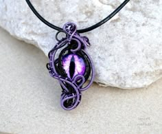 قلادات متدلية, Purple Dragon, Dragon Necklace, Dragon Eye, Gothic Jewelry, Eye Jewelry