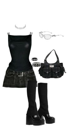 Mode Inspo, 가을 패션, Grunge Outfits, Outfits Casuales, Black Outfit, Concert Outfit, New Outfits