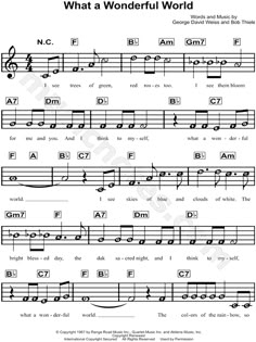 what a wonderful world sheet music