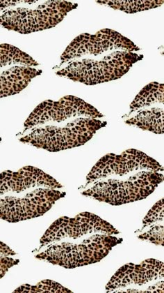 a pattern of leopard print lips on a white background