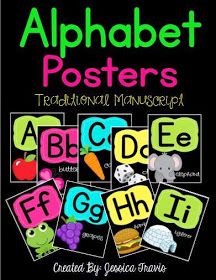 an alphabet poster with pictures of animals, letters and numbers on it's black background