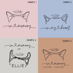 four different colors with the names of animals in each one's face and their name on