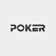 the word poker is written in black on a white background with an image of a man's face