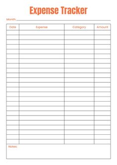 a printable sign up sheet with the words,'express tracker'in orange