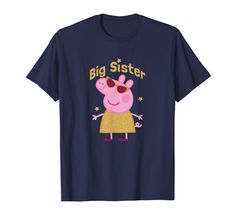 PRICES MAY VARY. Officially Licensed Peppa Pig Apparel 20HBPT00034A-001 Lightweight, Classic fit, Double-needle sleeve and bottom hem Sister Tshirts, Kids Fleece, Kids Fashion Girl, Big Sister, Peppa Pig, Teacher Shirts, Branded T Shirts, Shirt Outfit, Mens Tank Tops