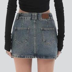 Introducing the 2023 Spring-Summer Collection's year-2000-trend mini denim skirt a established must-have for the couture fashionista!Why You'll Fall In LoveThis mid-rise mini denim skirt is a perfect blend of retro Y2K trend and vogue vogue. From the established smoothed finish to the intricate painted prints. the skirt makes a bold statement while keeping to its original mode.Unmissable Highlights: Y2K Inspired: Pay homage to the millennium's fashion scene with this skirt. a stunning combinatio Y2k Style Mini Denim Skirt For Fall, Y2k Style Fall Mini Denim Skirt, Y2k Mini Denim Skirt For Fall, Chic Dark Wash Denim Mini Skirt, Chic Denim Blue Mini Skirt With Pockets, Chic Medium Wash Mini Skirt With Pockets, Y2k High-rise Denim Blue Mini Skirt, Spring High Waist Dark Wash Skort, Y2k High Rise Denim Blue Mini Skirt