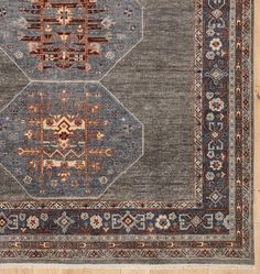 Georgia Hand-Knotted Rug | Rejuvenation Hand Knotted Rugs Wool, Contract Design, Rug Ivory, Rug Modern, Medallion Design, Hand Knotted Rug, Rug For Living Room, Ivory Rug, Deep Colors