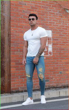 Men's Super-Skinny Stretch Tapered Leg Slim Fit Ripped Distressed Jeans click the link for savings and for more information about theses jeans and if they come in your size see details below. Happy shopping