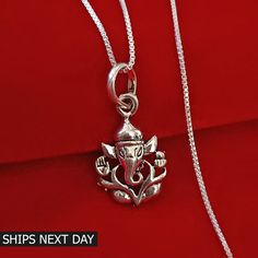 925 Sterling Silver Lord Ganesh Pendant, Hindu Deity Pendant, Spiritual Necklace, Symbol of Wisdom and Prosperity ➤ PRODUCT DETAILS ✦ Item Code:--------- GJP-1234 ✦ Item Weight:------- 2.20 grams (Approx.) ✦ Metal:---------------- Pure Silver ✦Item Dimension (L x W ) 2.80 x 1.50 cm (Approx.) ✦Chain Length 18" Inch, Weight 3.80 grams Note:- All the items appear larger than actual in size so please check measurements carefully before purchase. THIS PRODUCT CAN BE GIFTED ON THE FOLLOWING OCCASIONS: Ganesh Pendant, Friendship Day Gifts, Spiritual Necklace, Latest Jewellery, 925 Sterling Silver Jewelry, Pure Silver, Solid 925 Sterling Silver, Fathers Day Gifts, Valentine Day Gifts