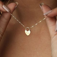 Ties of the Heart Necklace with Initials (Gold Plated) - Talisa Necklace With Initials, Initials Necklace, Lock Necklace, Women Necklace, Significant Other