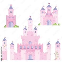 pink princess castle wall decals