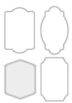 four blank frames with different shapes and sizes to make it look like they have been cut out