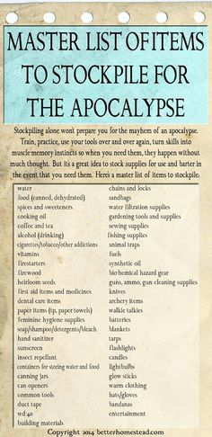 Food Survival Prep, Zombie Apocalypse Food Storage, Heat Sources Emergency, Survival Must Haves, Surviving Zombie Apocalypse, End Of The World Prepping, Zombie Apocalypse Supplies, Zombie Apocalypse Items, Apocalypse Checklist