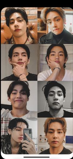 four different images of the same person, one with his hand on his face and another with