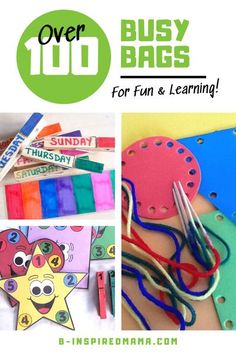 some crafts and activities to do with busy bags